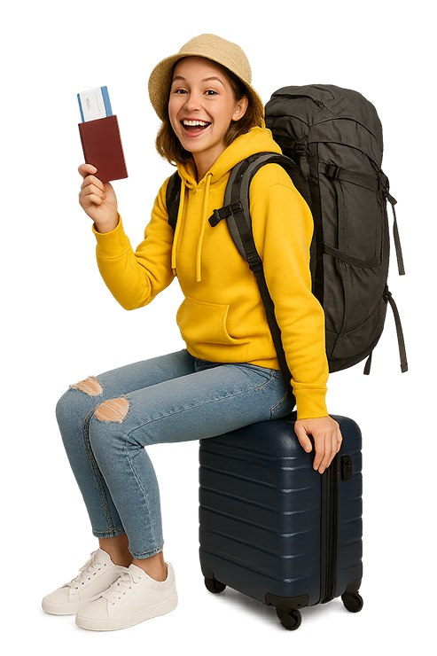 Traveler with passport